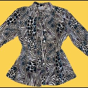 Vintage Animal Print Alfred Dunner Blouse